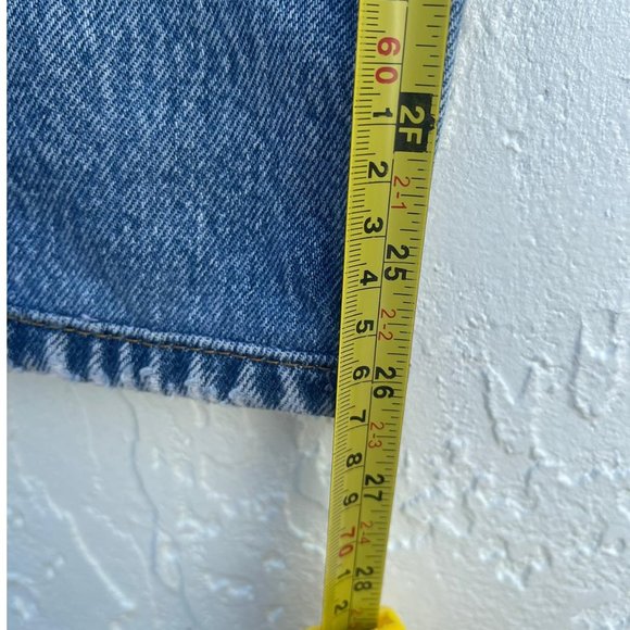 Levis Re/Done Womens High Rise Ankle Crop Distressed Jeans Acid Blue Sz 26 - Picture 5 of 16